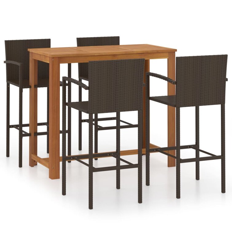 Rosalind Wheeler Ayios Rectangular Person Cm Long Bistro Set